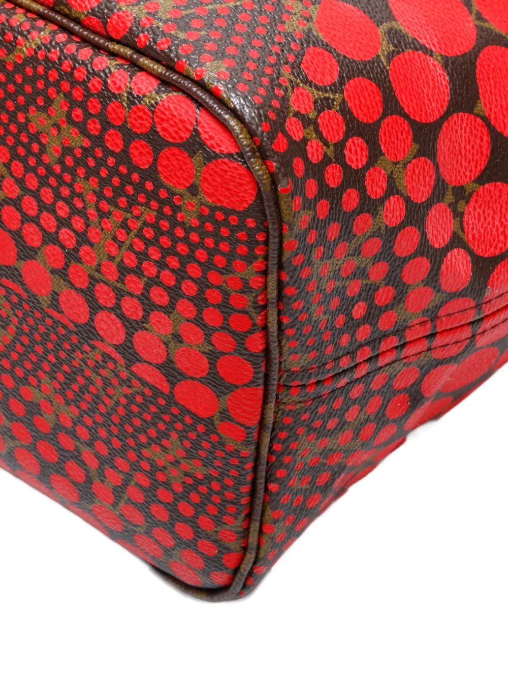 Pre-owned Louis Vuitton 2012 Yayoi Kusama Neverfull Mm Monogram Shoulder Bag In Red