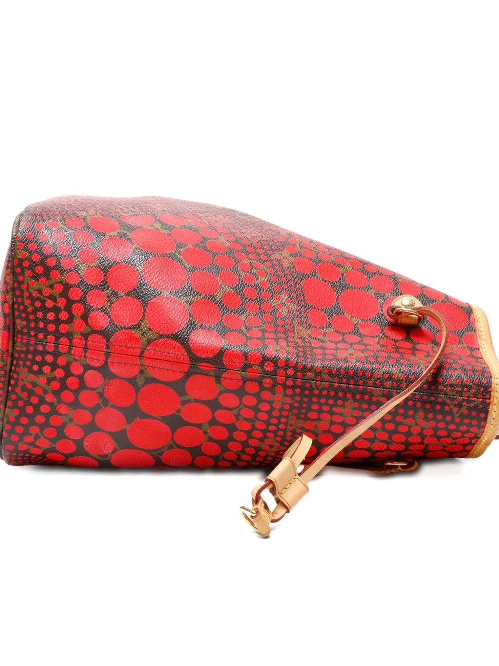 Pre-owned Louis Vuitton 2012 Yayoi Kusama Neverfull Mm Monogram Shoulder Bag In Red