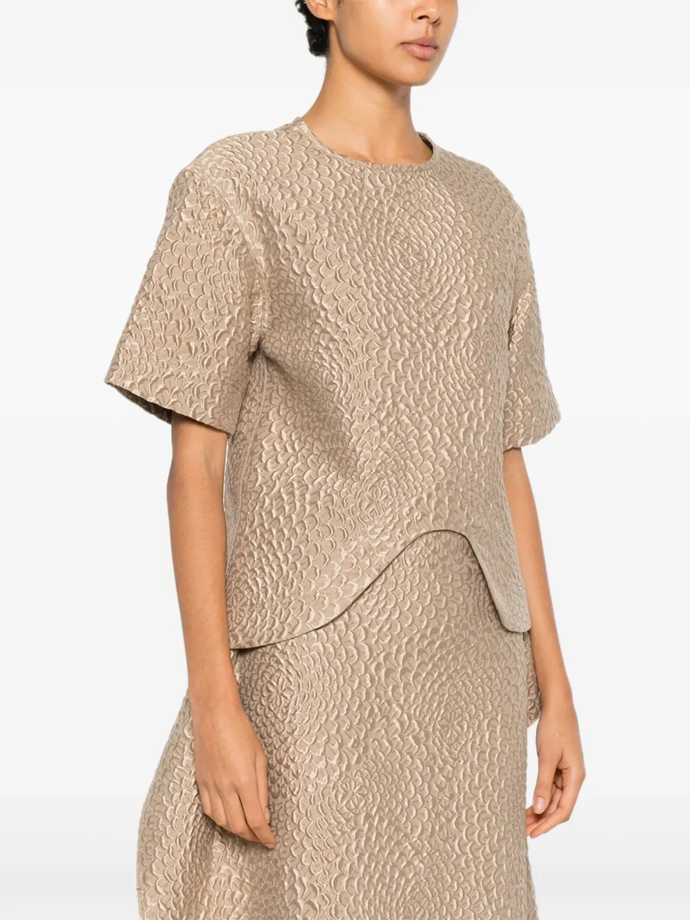  Niccolò Pasqualetti Onda Textured Short-sleeve Top - Neutrals 