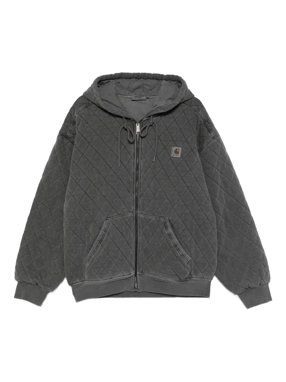 Carhartt WIP quilted hooded zip-up jacket | Black | Image 1