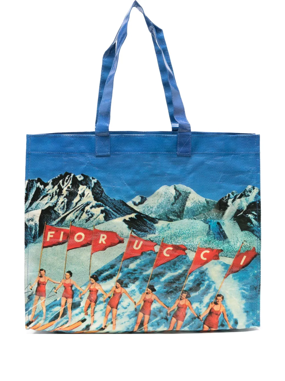 Fiorucci Maxi Winter Waterskiing Tote Bag In Blue