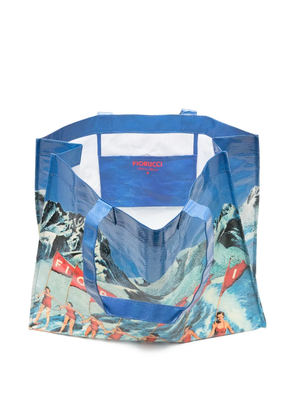 Fiorucci Maxi Winter Waterskiing Tote Bag In Blue