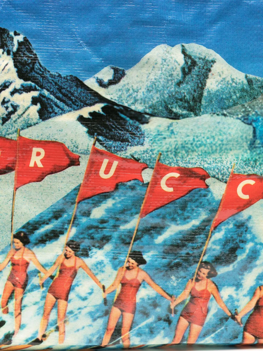 Fiorucci Maxi Winter Waterskiing Tote Bag In Blue