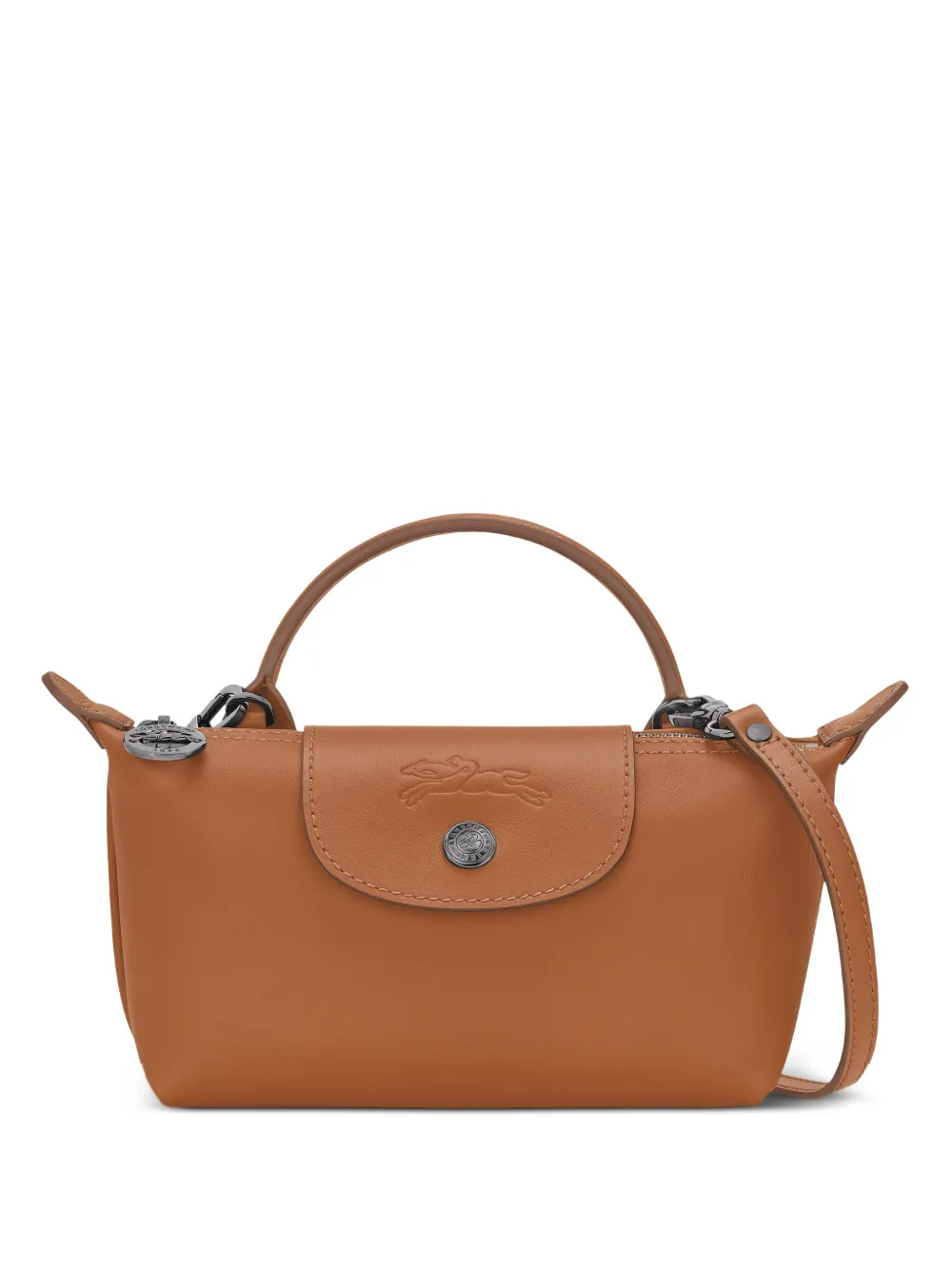 Longchamp Le Pliage Xtra XS embossed-logo mini bag - Marrone
