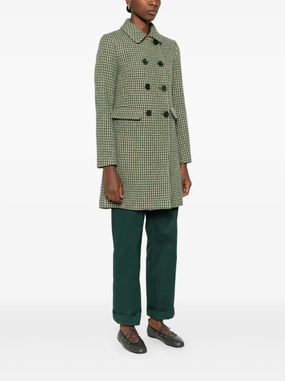 ASPESI Geruite mantel Groen