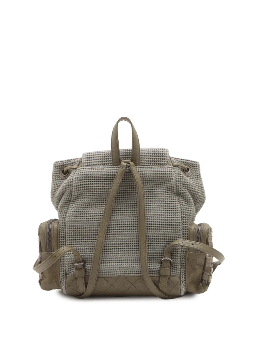 Pre-owned Chanel 2016-2017 Paris Cuba Tweed Canvas Pocket Backpack In Brown