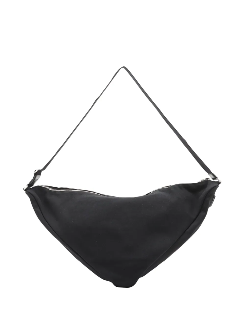 Pre-owned Prada 2013-2025 Canvas Canapa Triangle Logo Shoulder Bag In Black