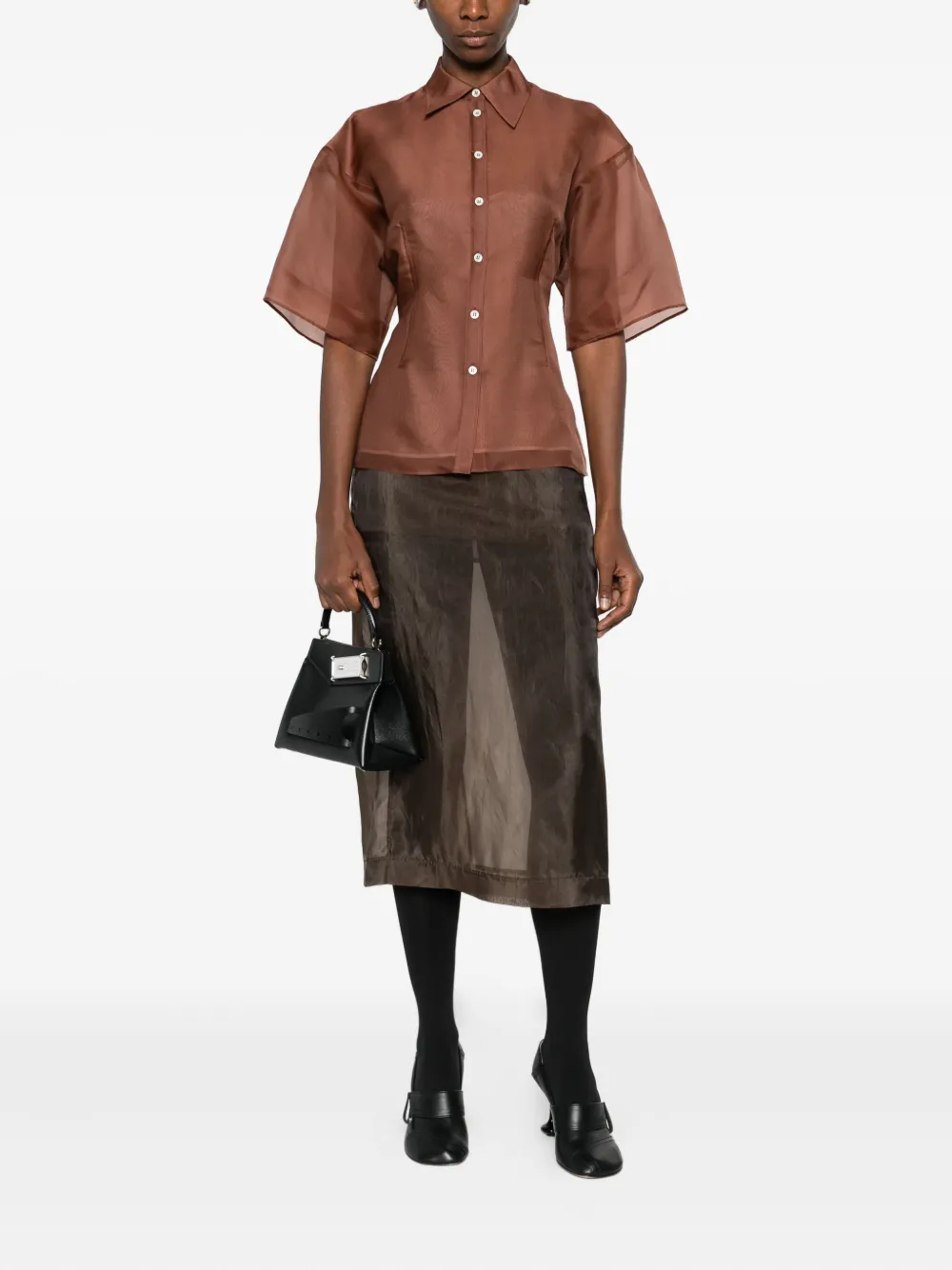 BITE Studios Verse short-sleeved buttoned shirt - Bruin