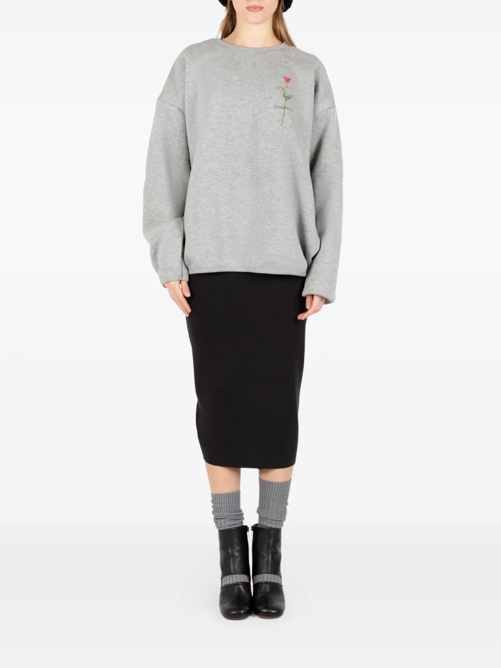 Société Anonyme Rose-graphic Sweatshirt In Gray