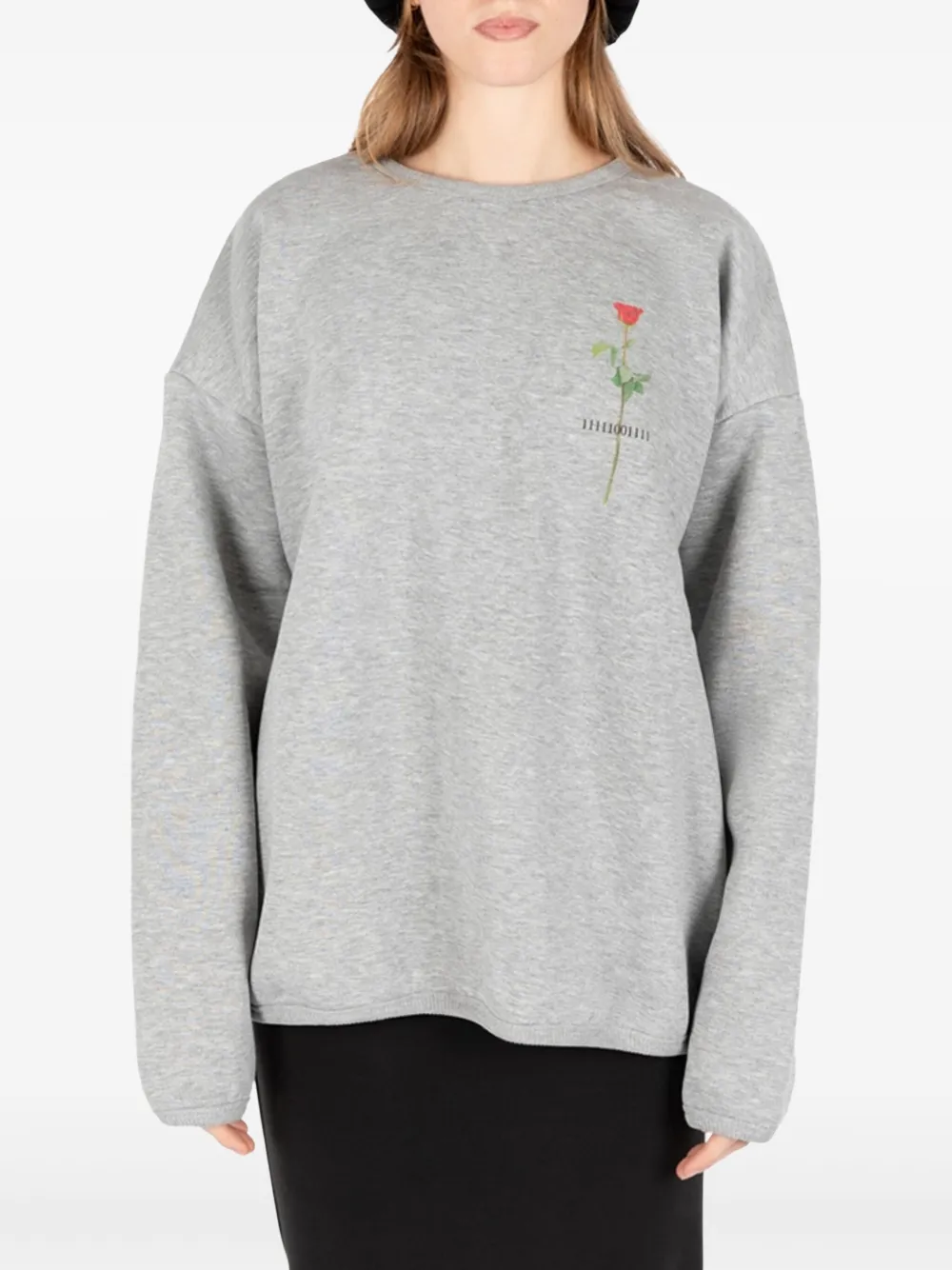 Société Anonyme Sweater met grafische roosprint Grijs