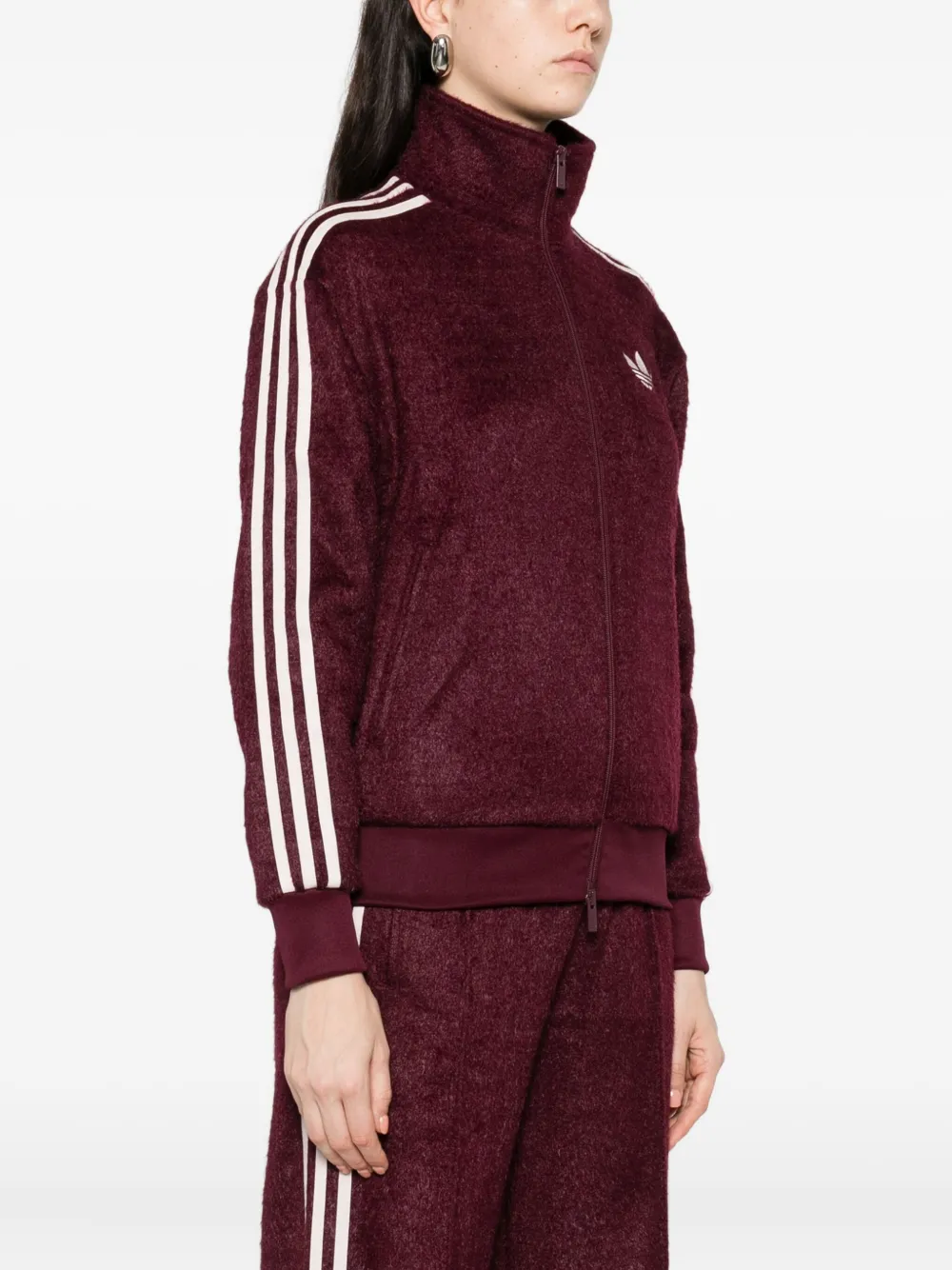 adidas Jack met drie strepen en rits Bruin