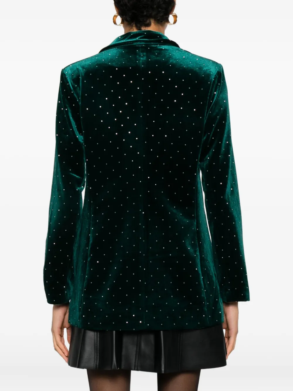Never Fully Dressed Embellished Velvet Blazer In Green