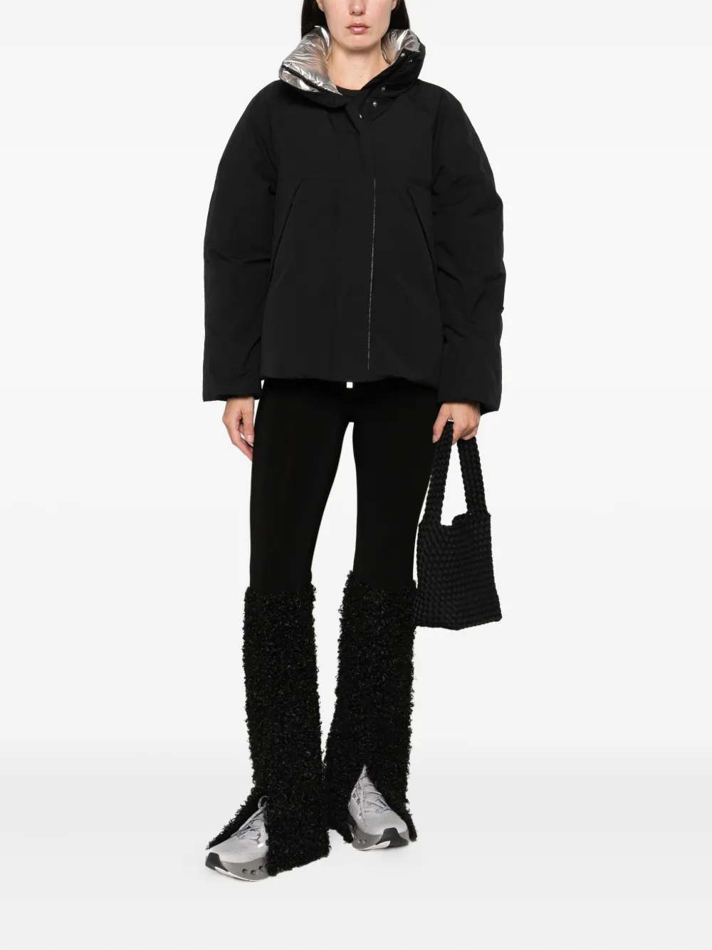 Laminar Down Jacket With Metallic Lining Clothing In Black