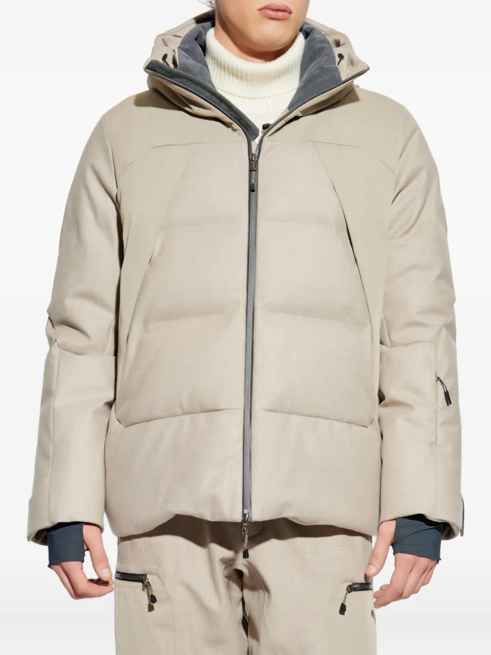Sease Gewatteerd ski-jack met capuchon Beige