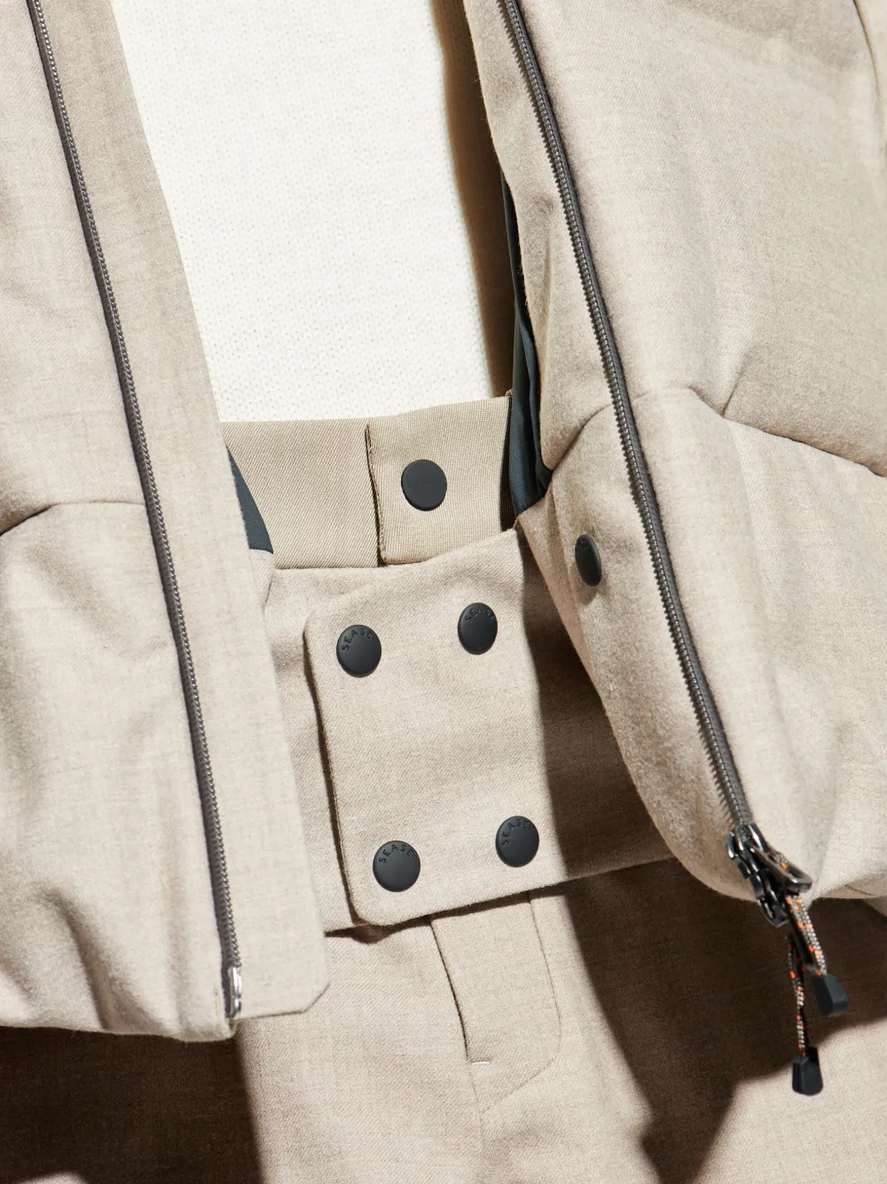 Sease Gewatteerd ski-jack met capuchon Beige