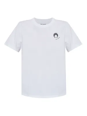 Miu Miu logo-embroidered Cotton T-shirt | White | FARFETCH