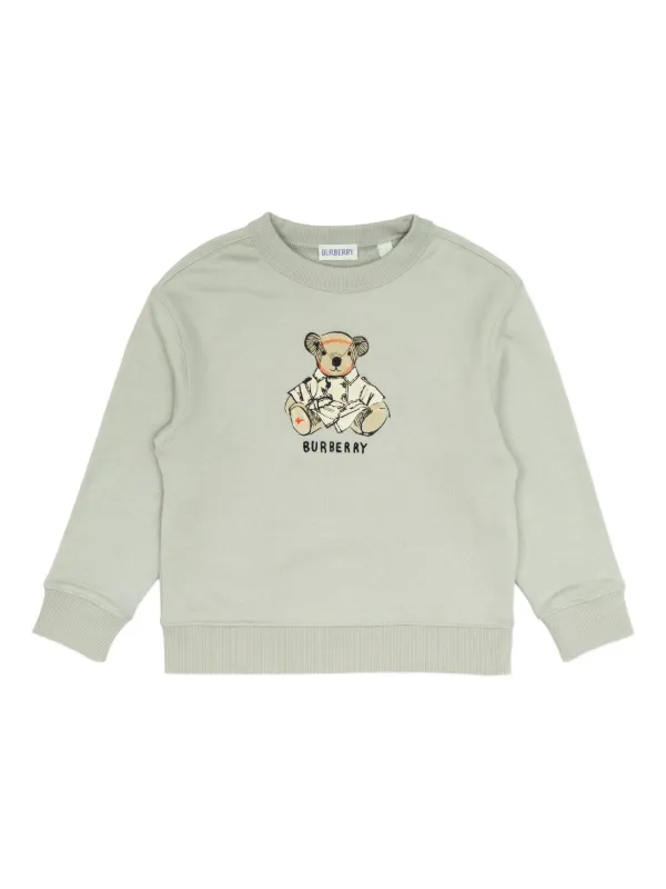 Burberry Children スウェットトップス Burberry Kids Moletom Com Gráfico De Ursinho | Cinza | FARFETCH BR