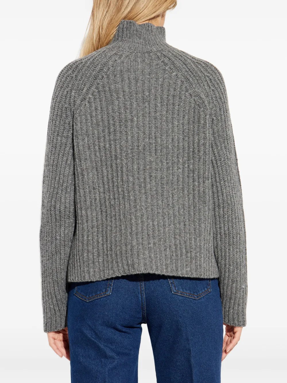 Sease Ribbeturtleneck Knitwear in Grey, view 4