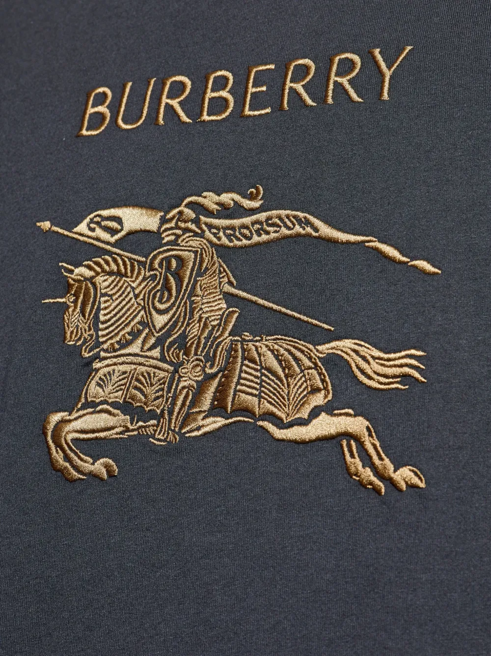 Burberry Men Black Crewneck T-shirt With Ekd And Logo Lettering Embroidery On The Front In Cotton Ma In Black