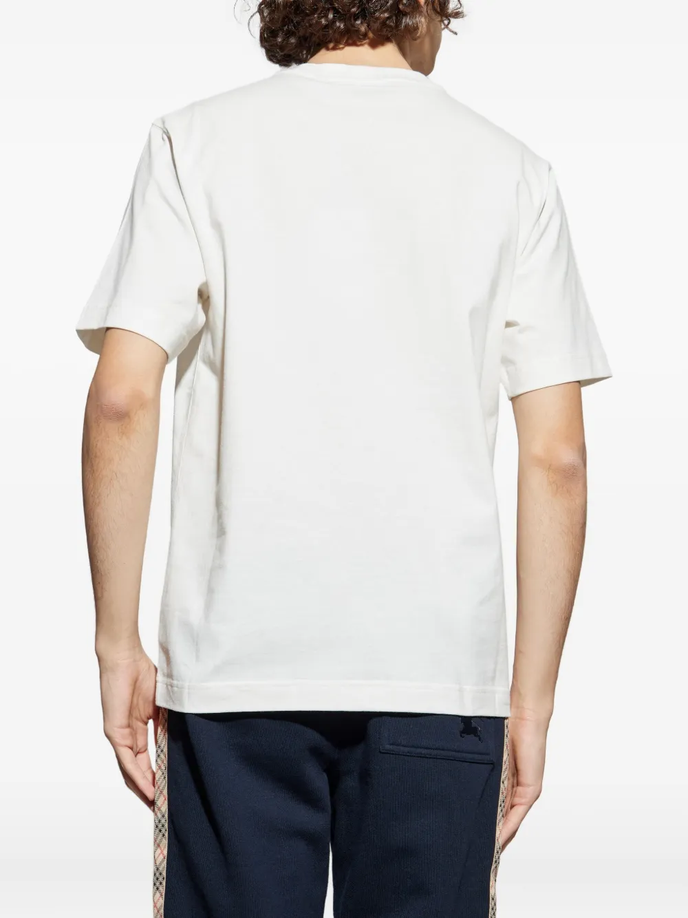 Burberry T-shirt met geborduurd logo Wit