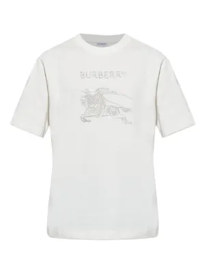 Burberry Jacquard logo-embossed Cotton T-shirt | White | FARFETCH
