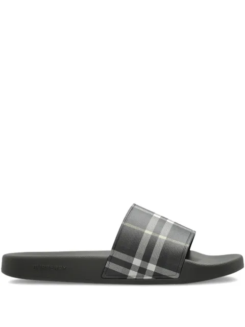 Burberry check slides