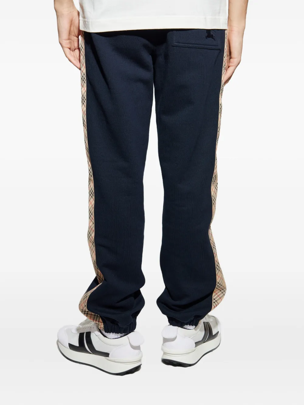 Burberry Trainingsbroek met geruite zoom Blauw