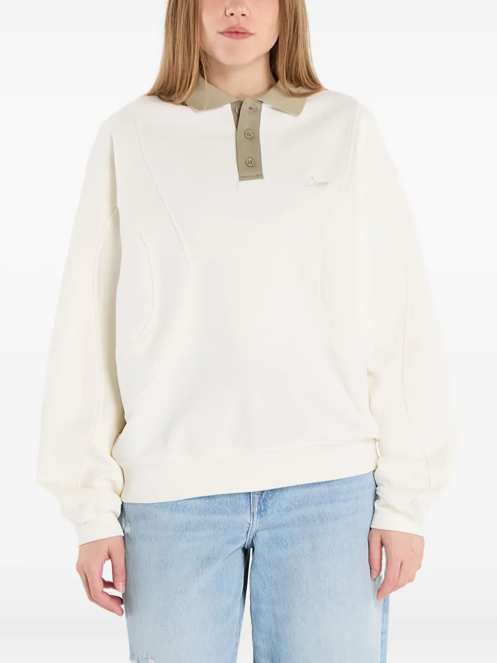 dime Badstof rugbyshirt Beige