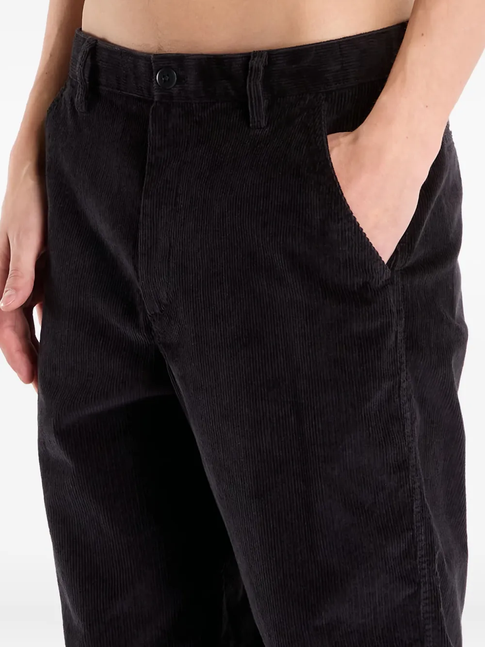 Calvin Klein Ribfluwelen straight broek Zwart