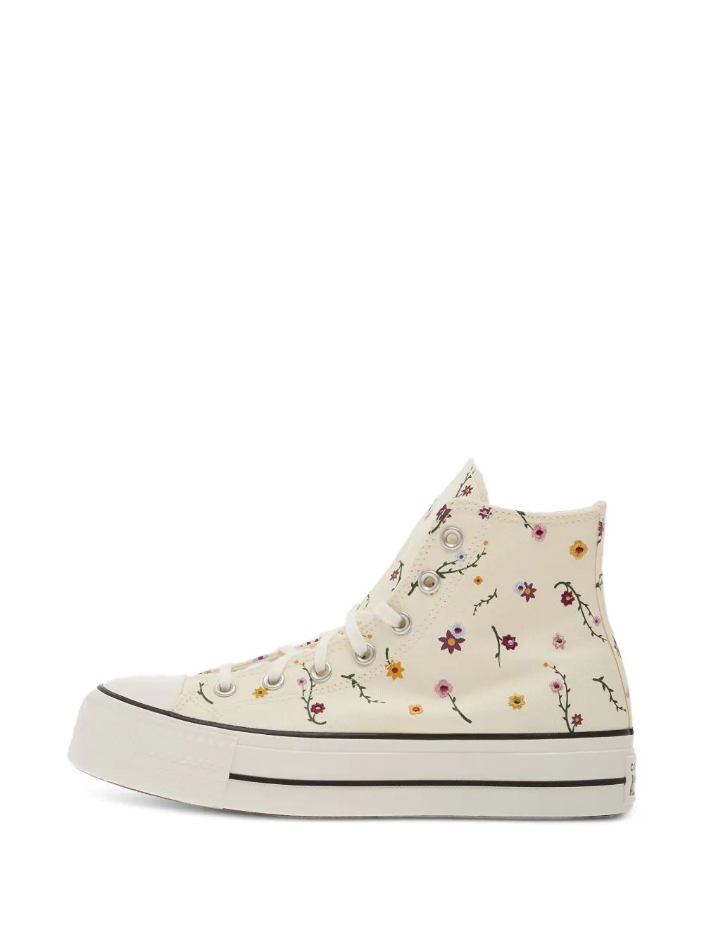 Converse Chuck Taylor All Star Lift sneakers met geborduurde bloemen Beige