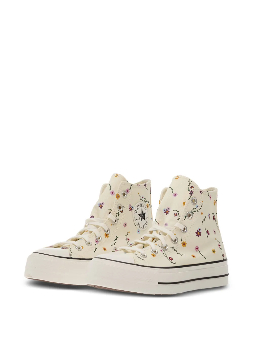 Converse Chuck Taylor All Star Lift sneakers met geborduurde bloemen Beige