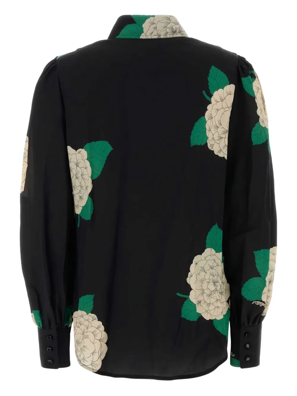 Valentino Garavani printed bow silk shirt - Zwart
