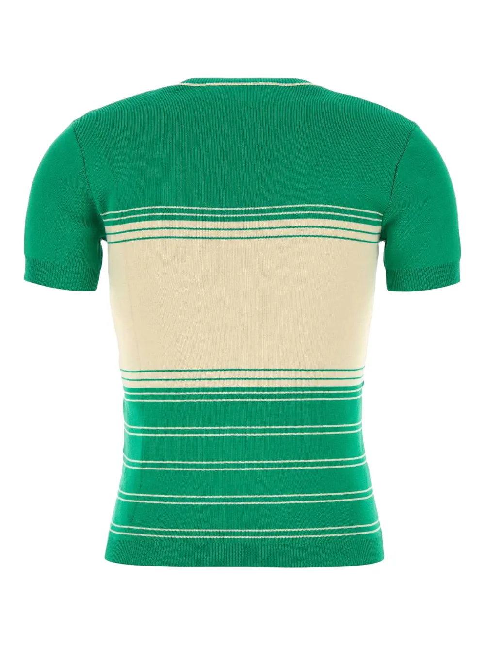 Valentino Cotton Sweater With Crew Neck And Stripes In Green