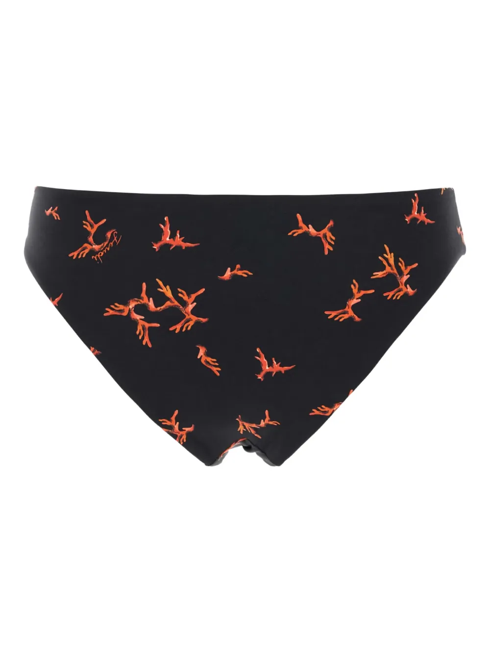 Fendi High Leg Printed Bikini Bottom In Black