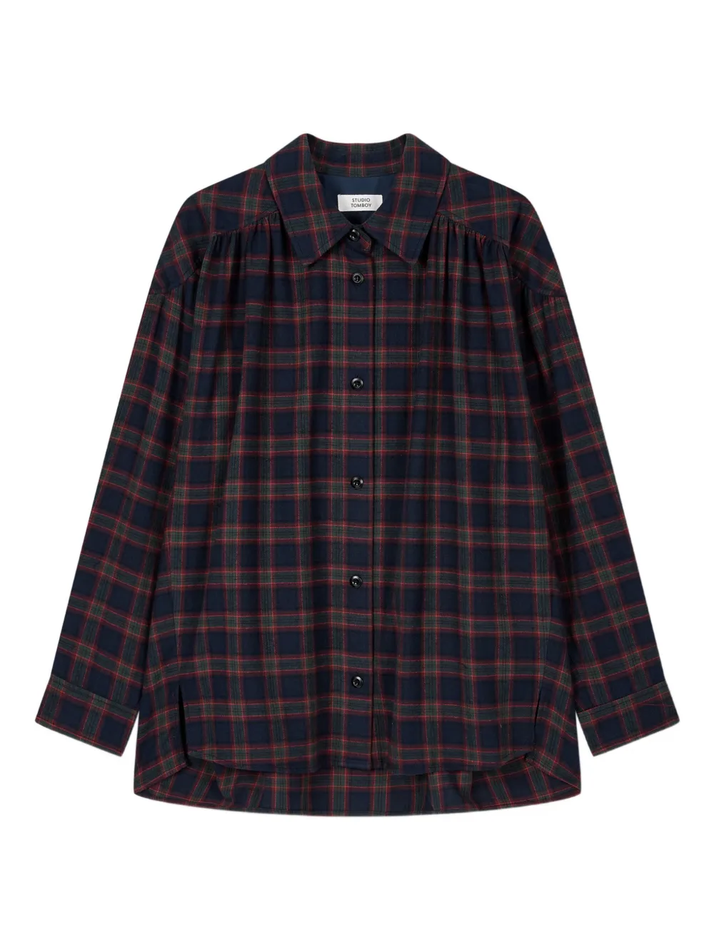 STUDIO TOMBOY checkered-pattern blouse | Blue | Image 1