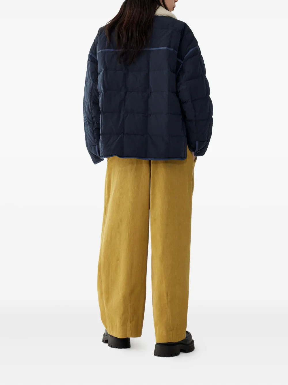 STUDIO TOMBOY Donsjack met afneembare kraag Blauw