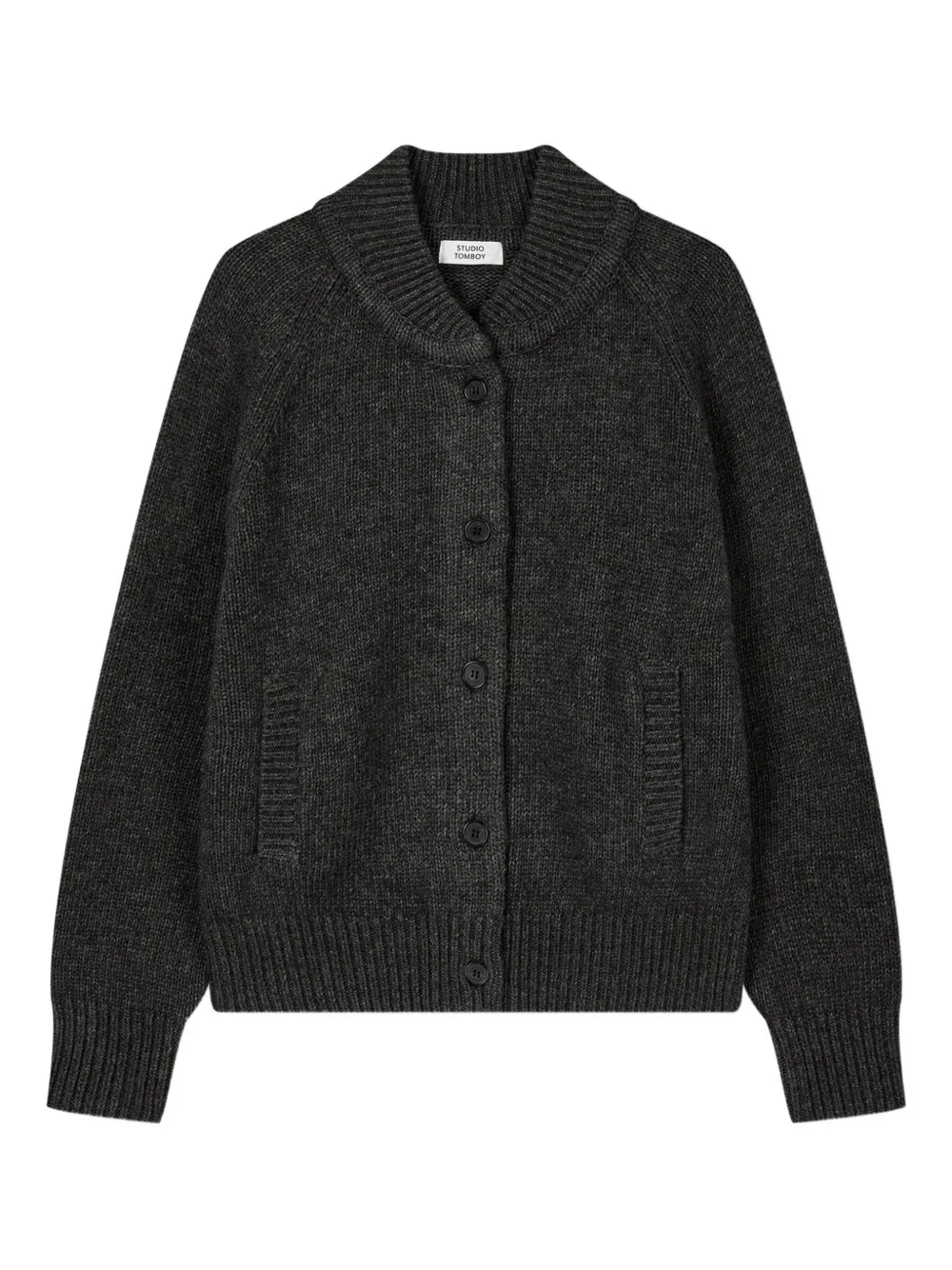 Studio Tomboy Button-fastening Cardigan In Black