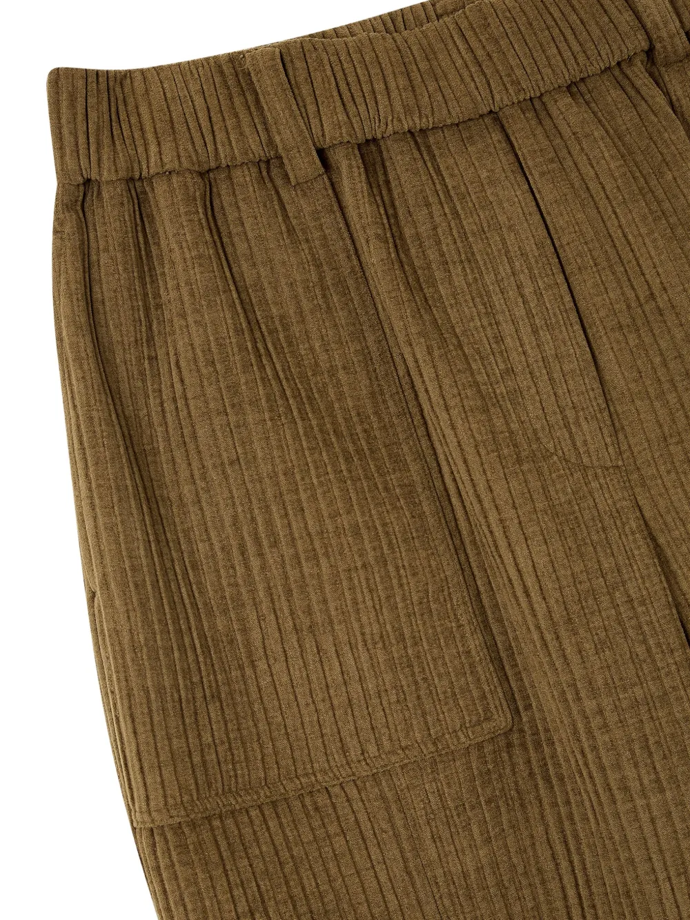 STUDIO TOMBOY Ribfluwelen broek met textuur Bruin