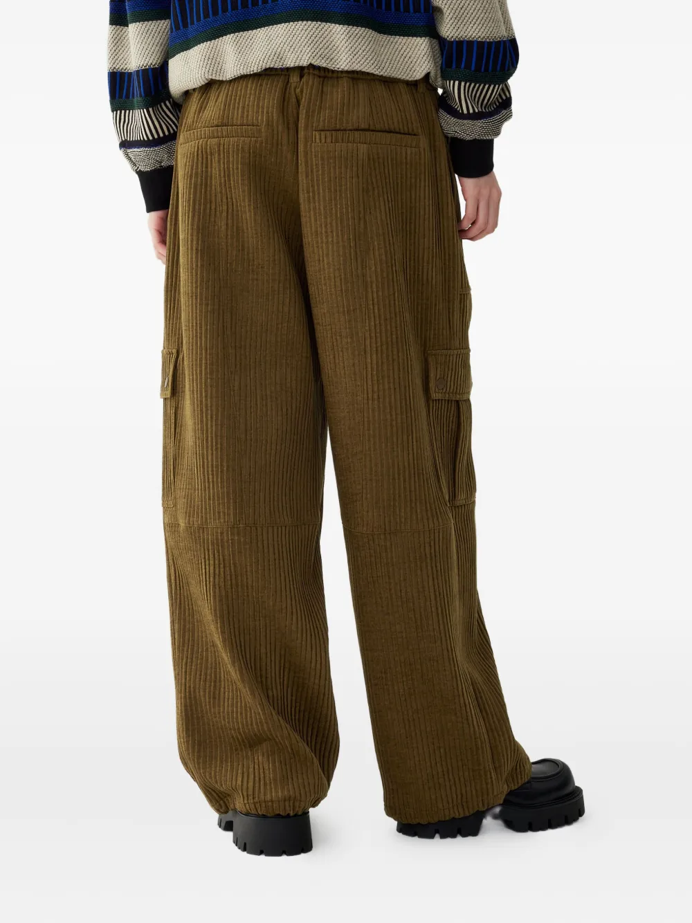 STUDIO TOMBOY Ribfluwelen broek met textuur Bruin