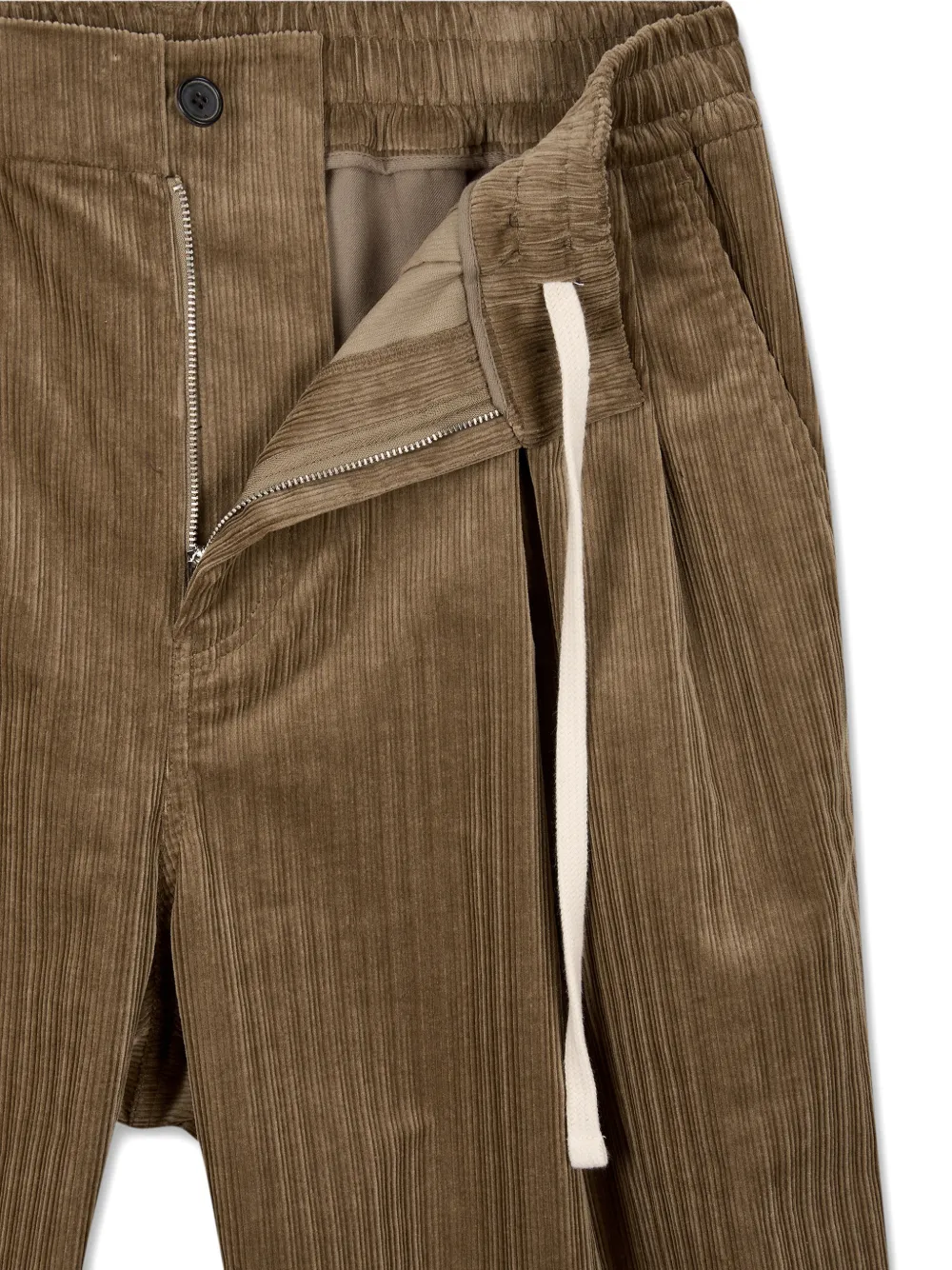 TOMBOY Ribfluwelen plooibroek Beige