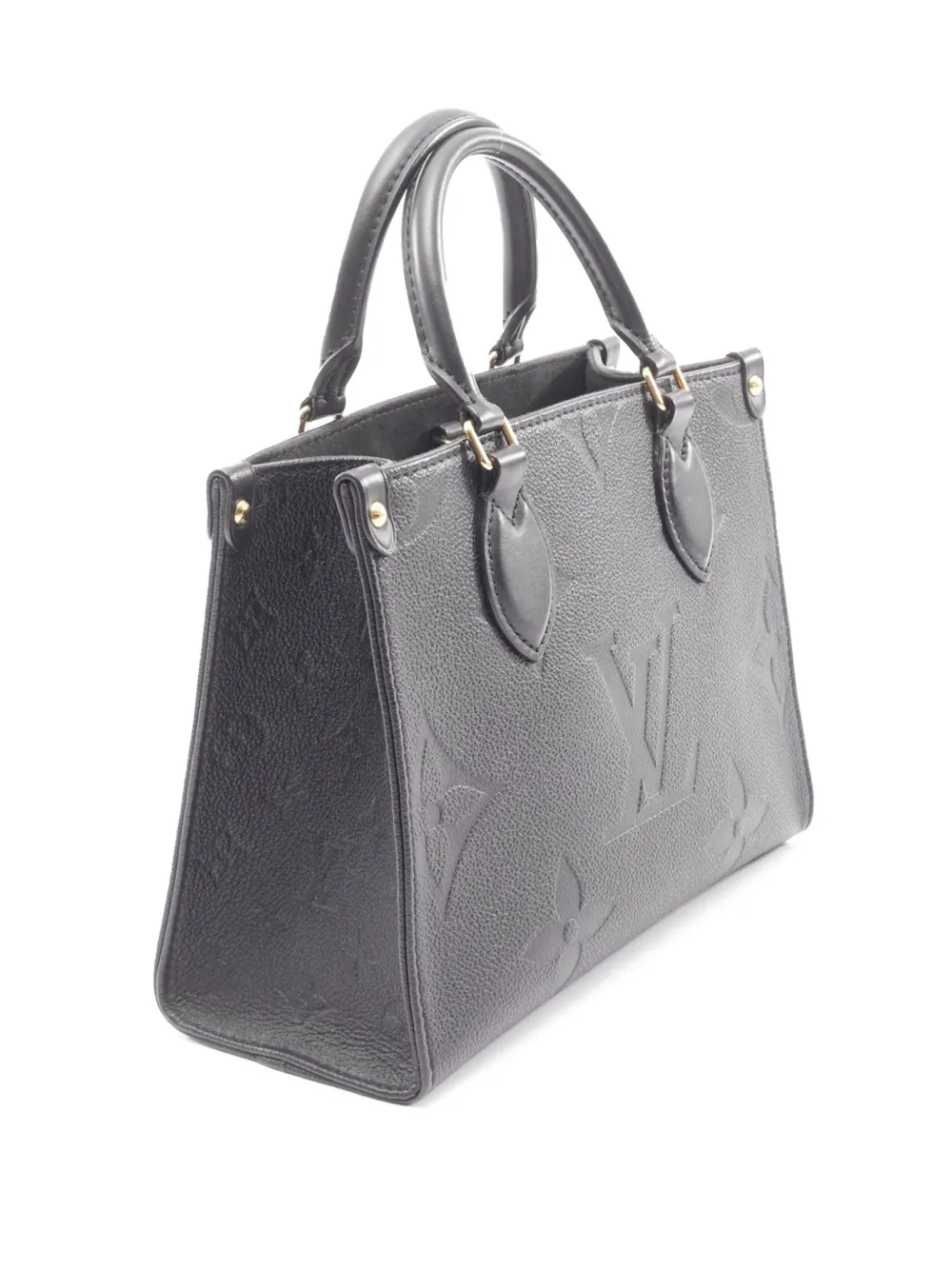 Pre-owned Louis Vuitton 2021-2025 Monogram Empreinte Onthego Pm Satchel In Black