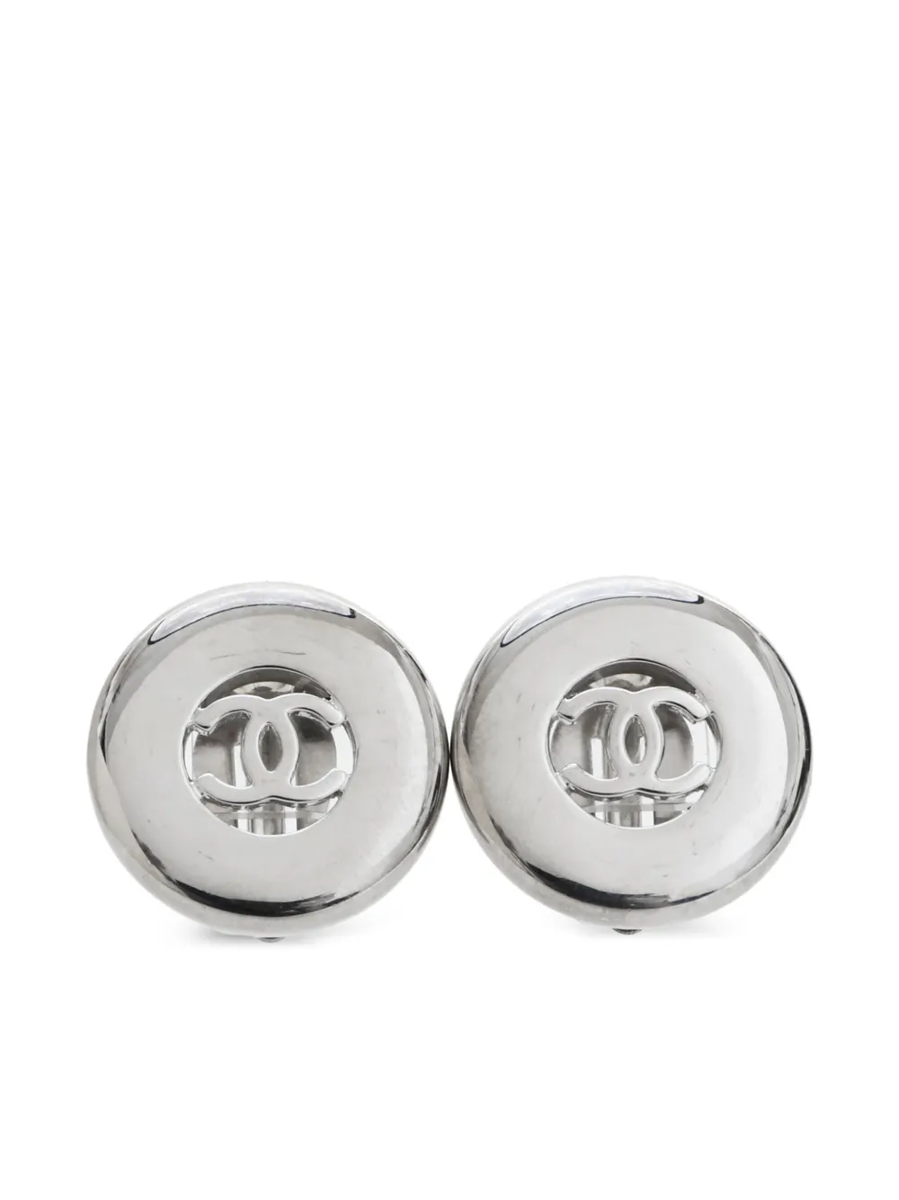 CHANEL Pre-Owned 1997 シグネチャー ココマーク イヤリング - シルバートーン CHANEL Pre-Owned 1997 シグネチャー ココマーク イヤリング - シルバートーン