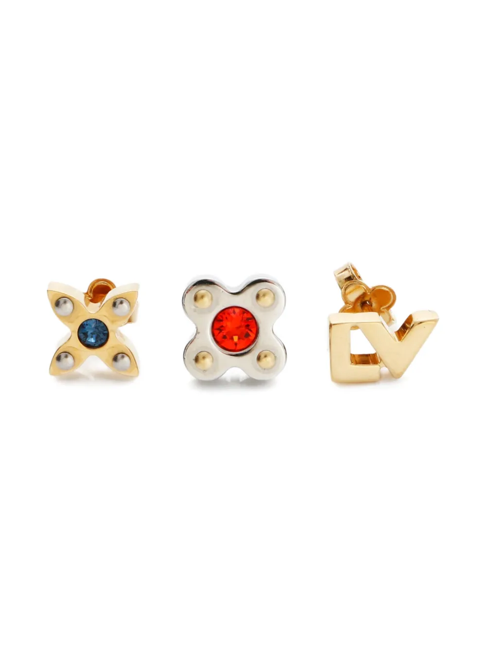 Pre-owned Louis Vuitton 2014 Lv Love Letters Set Earrings In Gold