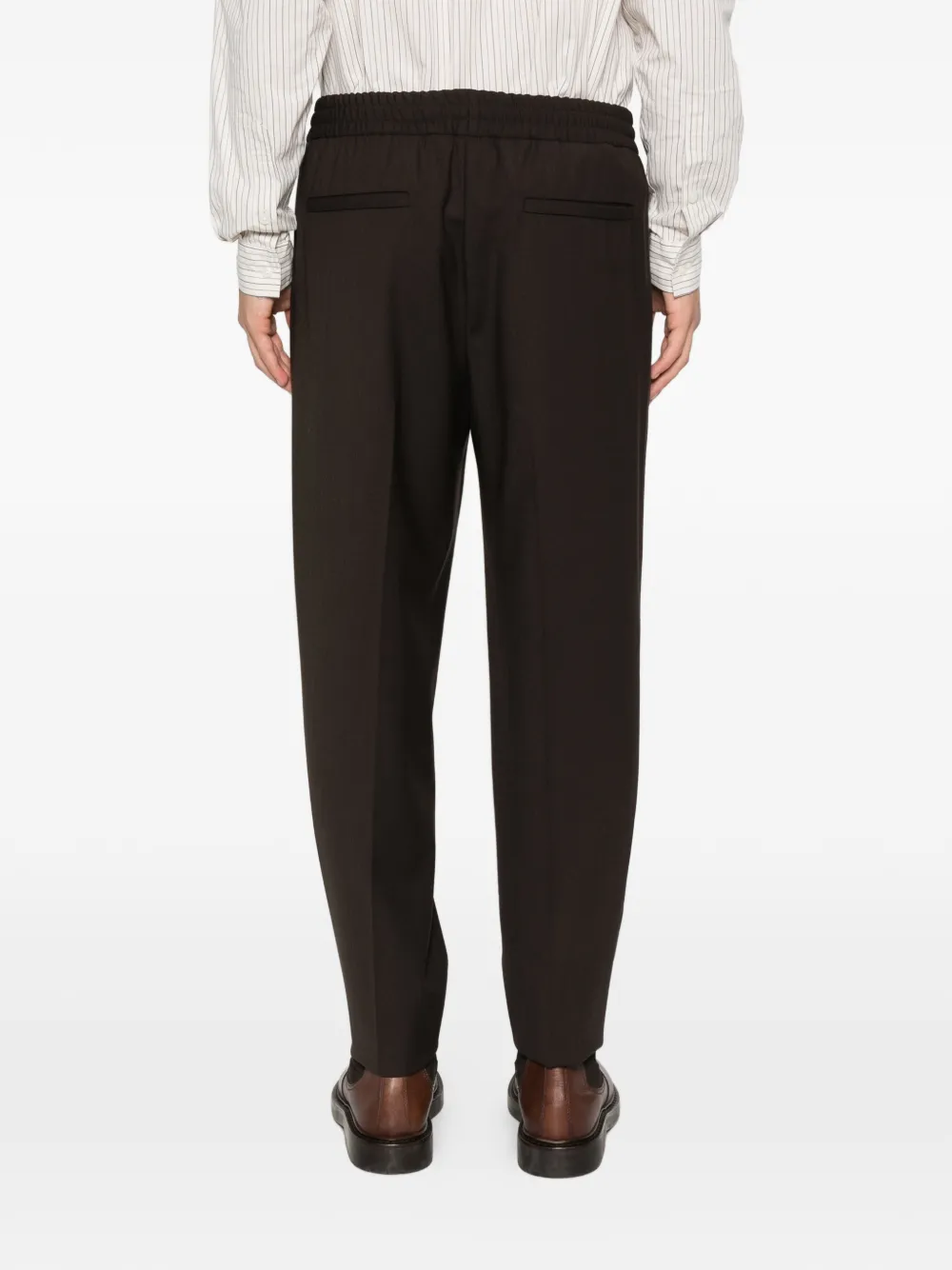 Zegna elasticated pleated trousers Bruin