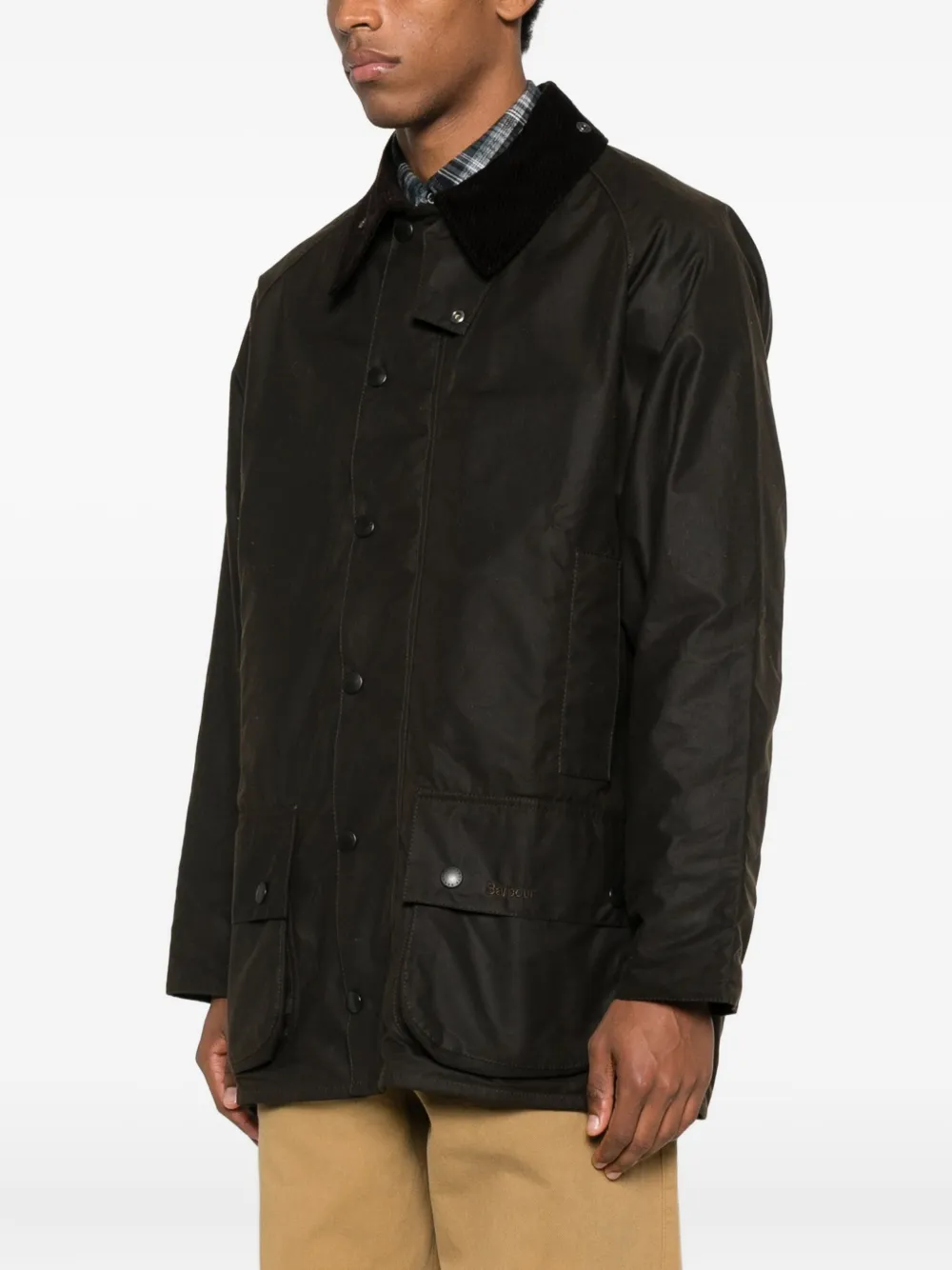  Barbour Button-up Corduroy-collar Coat - Brown 