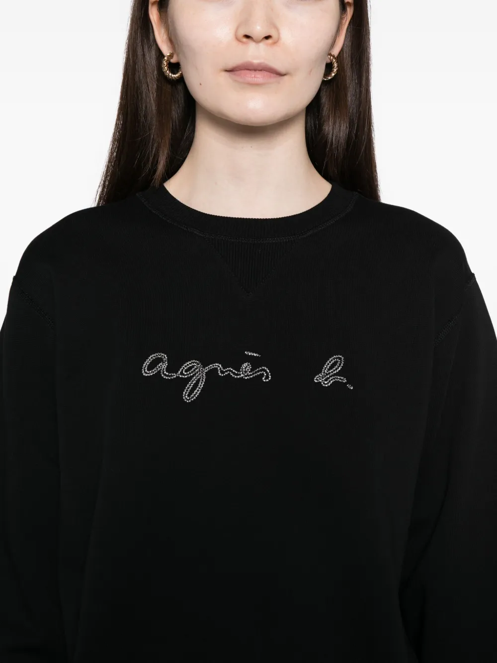 Agnès B. Embroidered-logo Sweatshirt In Black