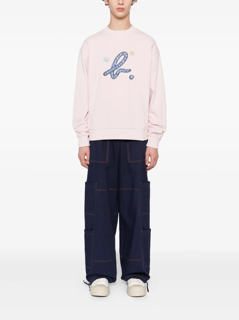 SPORT b. by agnès b. logo-embroidered sweatshirt - Roze