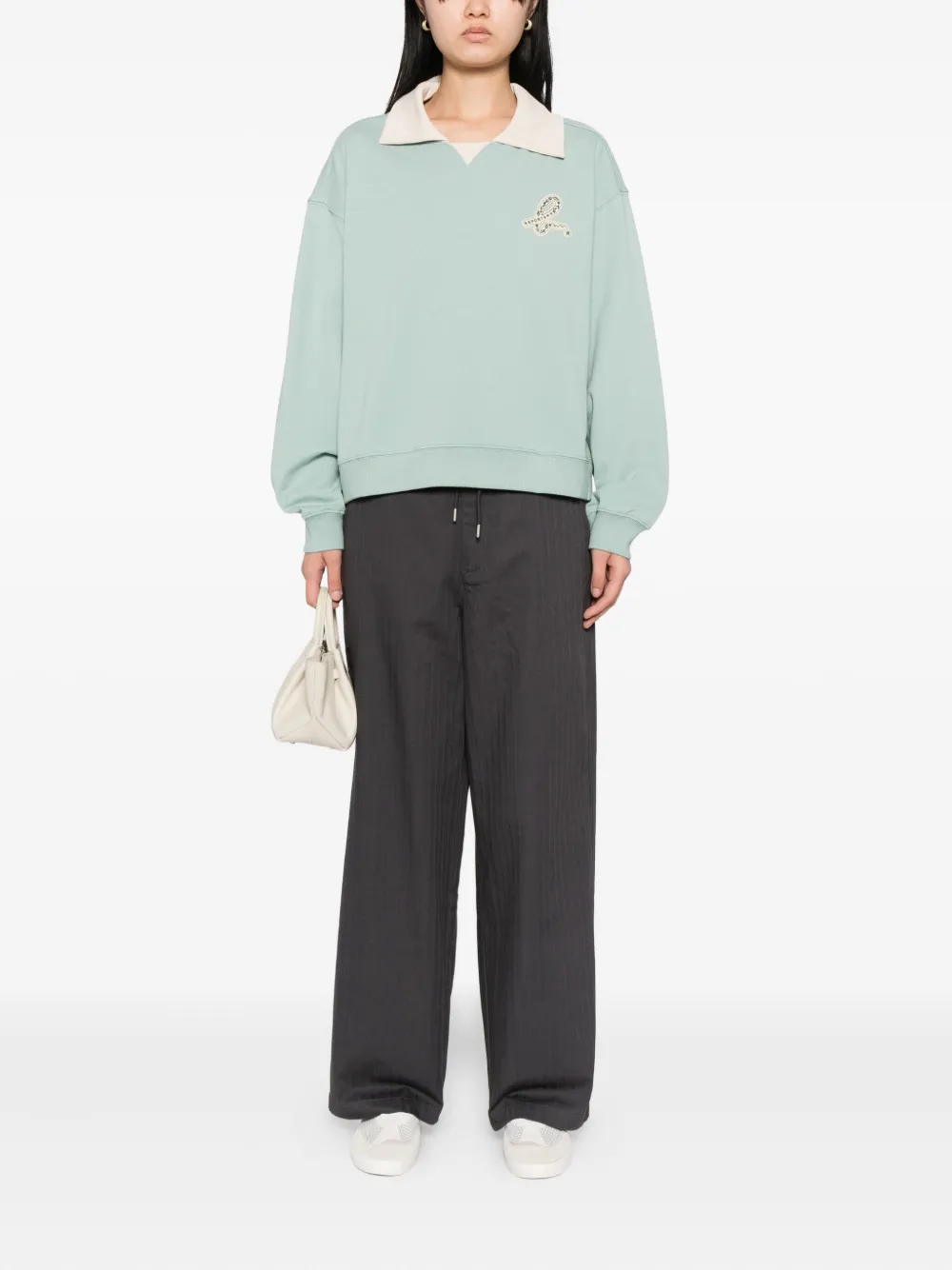 Sport B. By Agnès B. Logo Collared Sweatshirt In Green