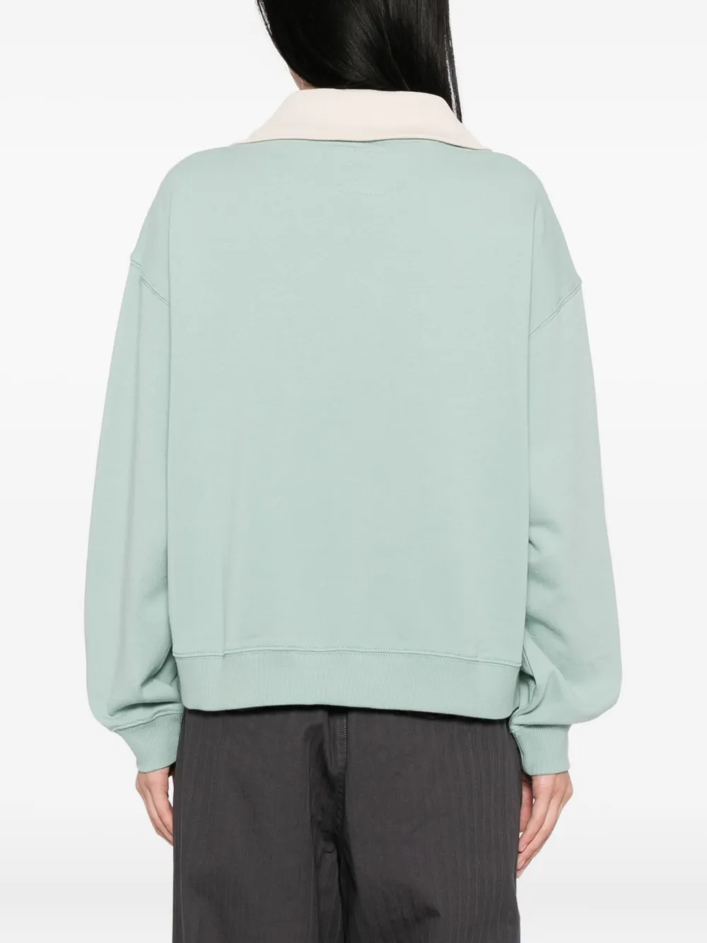 Sport B. By Agnès B. Logo Collared Sweatshirt In Green