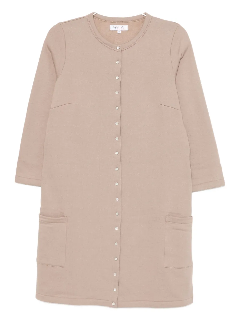 Agnès B. Snap-button Cotton Dress In Neutral